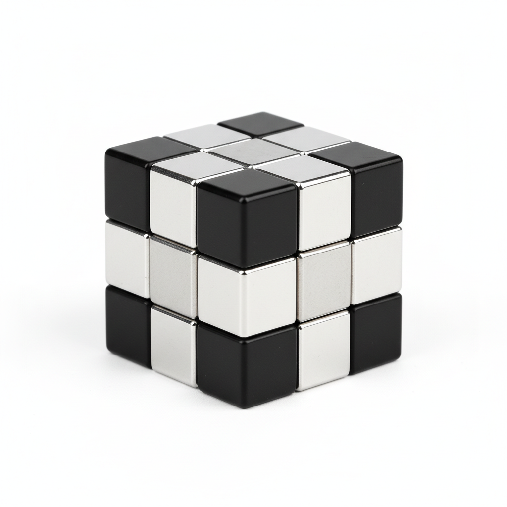 Black and silver infinity cube fidget toy